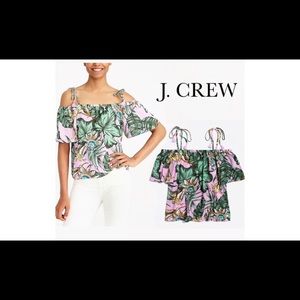 💥SALE!💥 J Crew Factory palm print off the shoulder top
